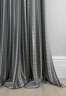 Laurel Stripe, Anthracite - Made to Measure Curtains